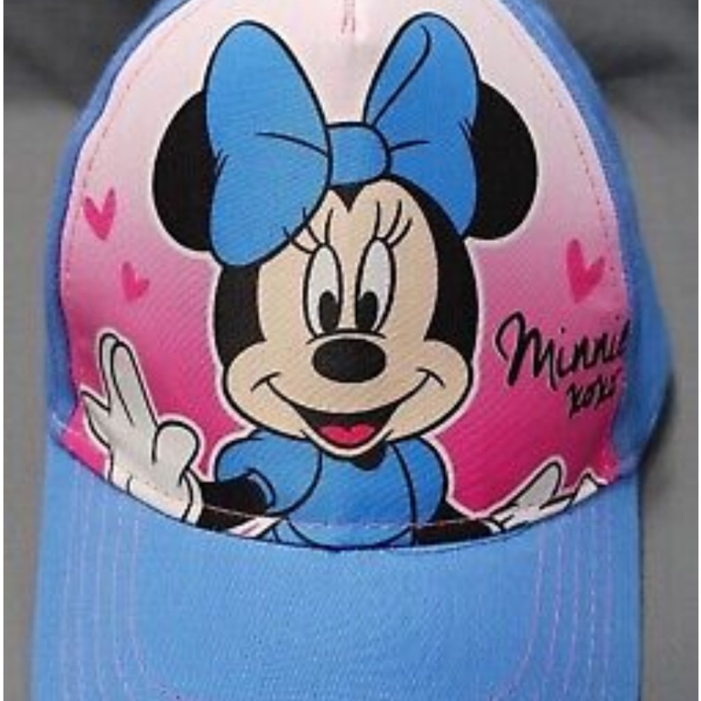Girl MINNIE MOUSE BASE BALL CAP NWOT BLUE AND PINK XOXO